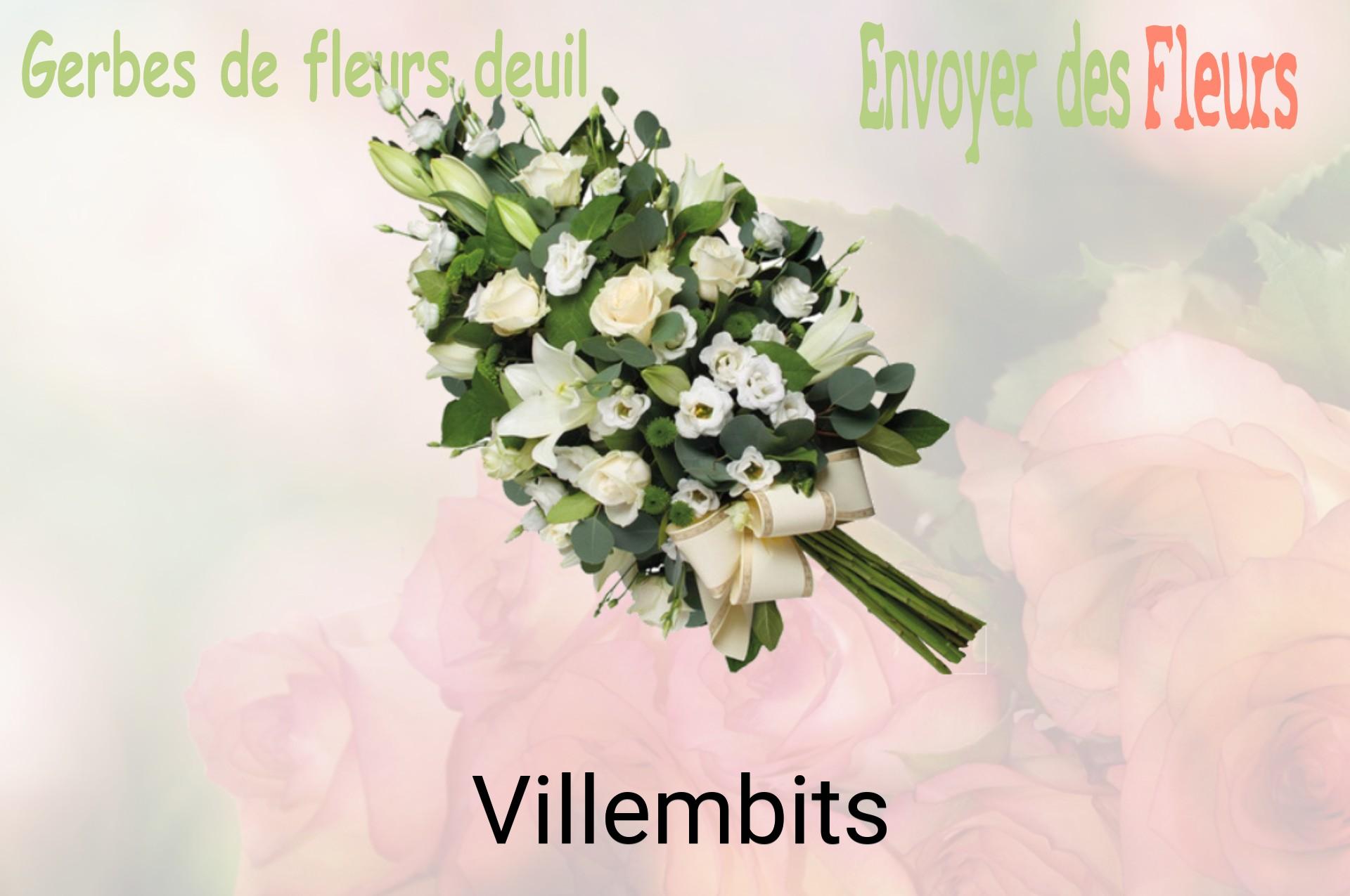 Gerbe de fleurs de deuil livrée à Villembits